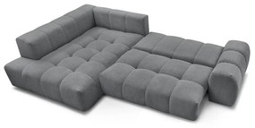 Тъмносив шенилов сгъваем/с място за съхранение ъглов диван (ляв ъгъл/L форма) Everest – Bobochic Paris