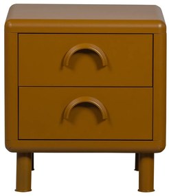 Метално нощно шкафче в цвят жълта охра Rune – WOOOD