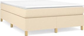 3120966 vidaXL Рамка за легло с пружини, кремава, 140x200 см, плат