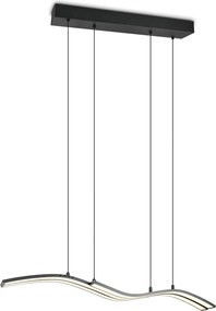 Матово черно метално LED висящо осветително тяло с дистанционно управление/затъмняващо се Spider – Trio Select