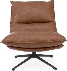 Кресло с място за съхранение от изкуствена кожа в цвят кафяв коняк Alanez – Bizzotto