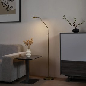 Модерна подова лампа месинг с LED 3-степенно димиране акумулаторна - Waldorf