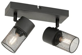 Индустриален прожектор черен 2-светлина регулируем - Jim