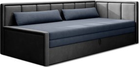 Син сив шенилов разтегателен диван с място за съхранение 214 cm Fulgeo – ELTAP