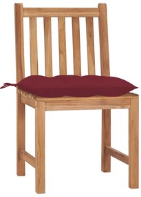 3062940 vidaXL Градински столове, 2 бр, с възглавници, тиково дърво масив