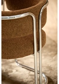 Кафяв метален трапезен стол с подлакътници Adante – Light &amp; Living