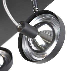 Дизайнерски прожектор черен 4-светлина регулируем - Nox