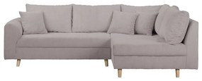 Ъглов диван от сив велур (десен ъгъл) Ariella - Ropez