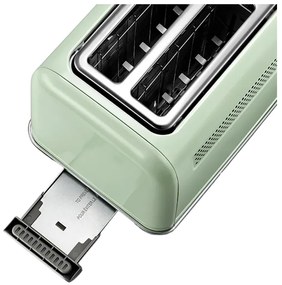 Тостер за хляб BUYDEEM DT620E, 900W, 2 слота, 7 автоматични програми и нива на препичане, LED индикатори, Тавичка за трохи, Зелен