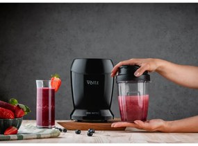 Нутри блендер Oliver Voltz OV51162D, 1200 W, 2 чаши, Без BPA, 1л/800 мл, Трошене на лед, Черен