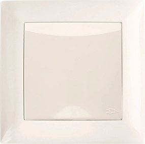 Единичен контакт със заземяване и капаче с рамка OSTE JNH005-G Beige