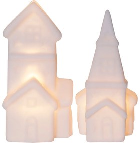 Комплект от 2 бели LED коледни светлинни декорации, височина 16 см Polly - Star Trading