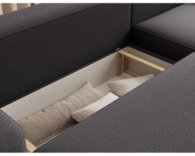 Тъмносив шенилов сгъваем/с място за съхранение ъглов диван (десен ъгъл) Aurumm – ELTAP