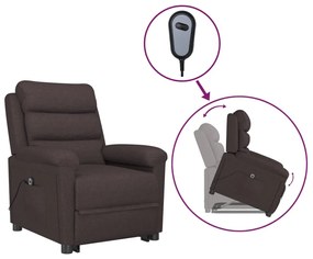 3098262 vidaXL Изправящ стол, тъмнокафяв, текстил