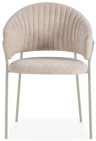 Бежови тапицирани трапезни столове в комплект с подлакътници 2 бр. Leticia – Marckeric