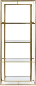 Стоманена библиотека в златист цвят 68x172,5x28 cm Elenor – Bizzotto
