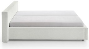 Бяло тапицирано двойно легло с място за съхранение с включена подматрачна рамка 140x200 cm Cube – Meise Möbel