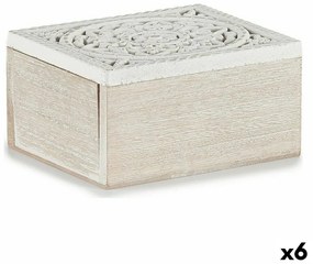 Декоративна кутия 16 x 8 x 11 cm Дървен (6 броя)