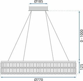 Пендел LED APP1569-CP Gold 80cm