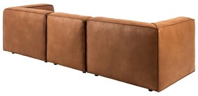 Ъглов диван от рециклирана кожа в цвят коняк, десен ъгъл, 282 см Fairfield - Bonami Selection