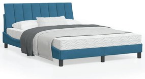 3208590 vidaXL Легло с матрак Hanko, синьо, 120x200 см, кадифе