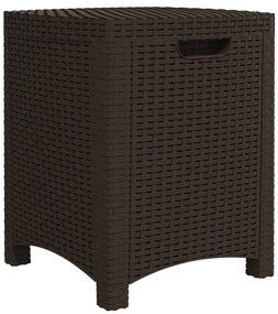 318234 vidaXL Градинска кутия за съхранение, 39x39x46 см, PP ратан, кафява