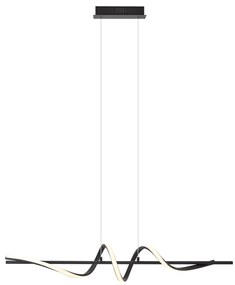 Дизайнерска висяща лампа черна 110 см с LED димируема в 3 стъпки - Wokkel