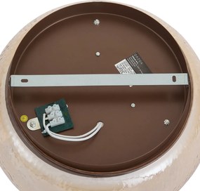 Таванна лампа в стил Арт Деко кафява с кехлибарено стъкло с включен LED и 3-степенно димиране - Thimble