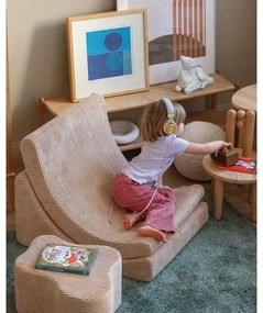 Светлокафяв детски стол от рипсено кадифе Moon – Wigiwama