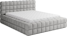 Сиво тапицирано двойно легло с място за съхранение и включена подматрачна рамка 180x200 cm Dizzle – ELTAP
