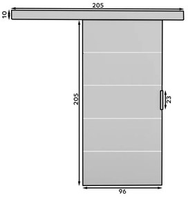 Плъзгаща се врата Piedmont-Mauro-Length: 96 cm