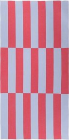 Червена/светлосиня памучна плажна кърпа 100x160 cm Su – noo.ma