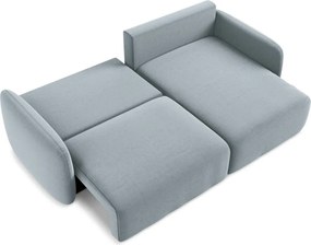 Син кадифен сгъваем/с място за съхранение ъглов диван (десен ъгъл) Kalena – Makamii