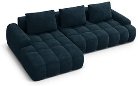 Кадифен сгъваем/с място за съхранение ъглов диван в петролен цвят (ляв ъгъл) Linz – Cosmopolitan Design