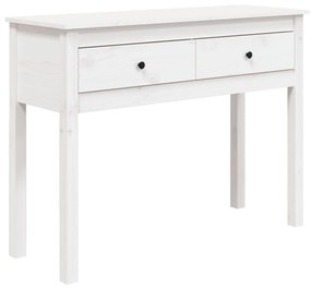 814615 vidaXL Конзолна маса бяла 100 x 35 x 75 см борово дърво масив