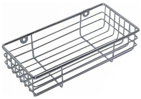 Стенна полица за душ 12 x 25 см бляскав хром