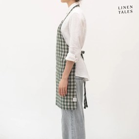 Ленена престилка Forest Green Gingham – Linen Tales