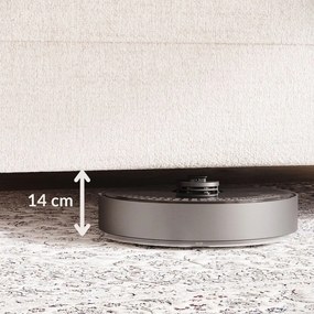 Светлосиво тапицирано двойно легло с място за съхранение с включена подматрачна рамка 180x200 cm Baleine – Maison de Rêve