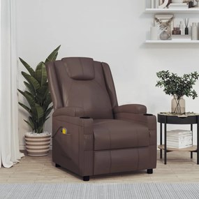 321313 vidaXL Електрически стол, кафяв, изкуствена кожа