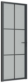 350556 vidaXL Интериорна врата, 76x201,5 см, черен мат, стъкло и алуминий