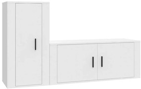 3188486 vidaXL Комплект ТВ шкафове от 2 части, бели, инженерно дърво