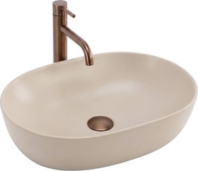 Комплект Конзолна WC Чиния Focus + Умивалник за Плот Rea Focus Taupe