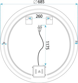 Огледало LED 70cm Modern