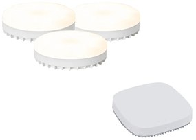 Комплект от 3 смарт GX53 димируеми LED крушки RGB 9W 806LM 2700K-6500K вкл. Zigbee Smart Hub