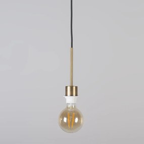 Модерна висяща лампа бронз с абажур 45 см бял - Combi 1