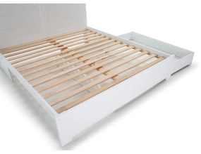 Бяло двойно легло с място за съхранение и решетка 160x200 cm Gabi - Marckeric