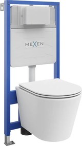 Mexen Rico скрит монтажен комплект WC рамка Fenix Slim с WC тоалетна чиния и капак