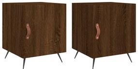 827515 vidaXL Нощни шкафчета, 2 бр, кафяв дъб, 40x40x50 см, инженерно дърво