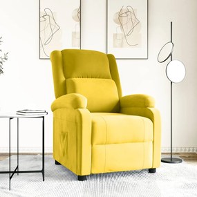 342406 vidaXL Реклайнер стол, жълт, кадифе