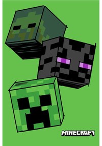 Зелено детско одеяло от флийс 100x150 cm Minecraft "The Mobs" – Jerry Fabrics